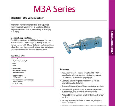 M3A Series - 5 Valve DP Manifolds